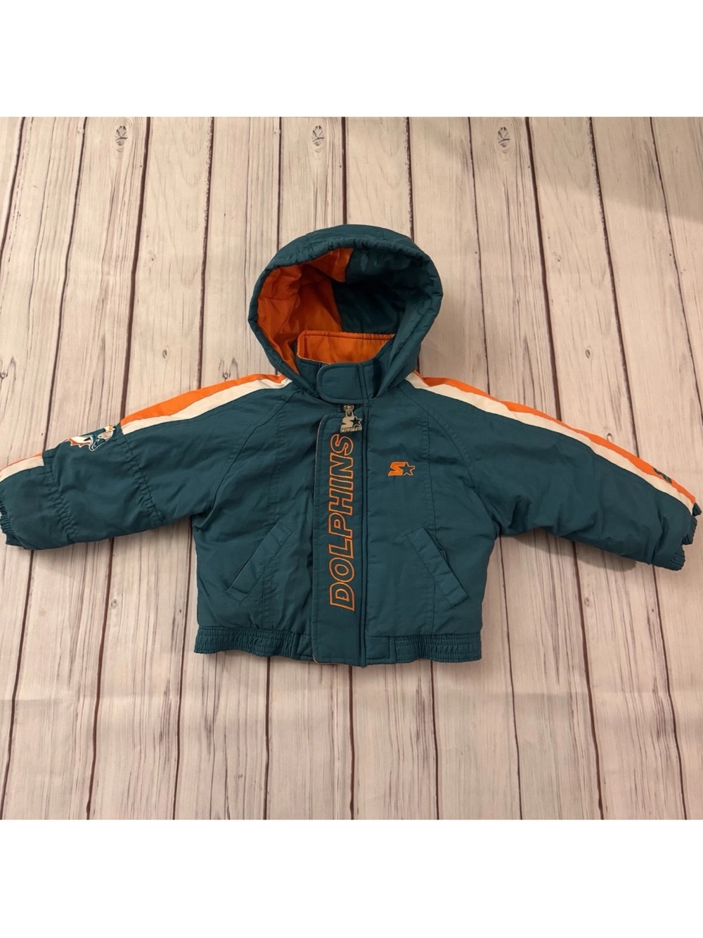 Vintage Starter Miami Dolphins NFL Pro Line Jacket Kids 3T Hooded